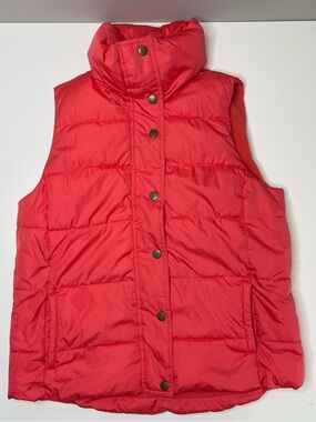 Women's Old Navy Zip-Front & Snap-Front Puffer Vest (Coral) Size LARGE